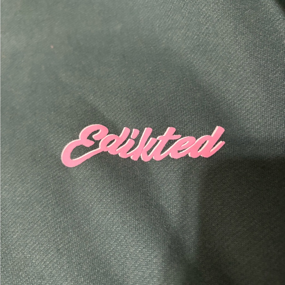 Edikted Teal Hooded Men's Sweater - Picture 4 of 5